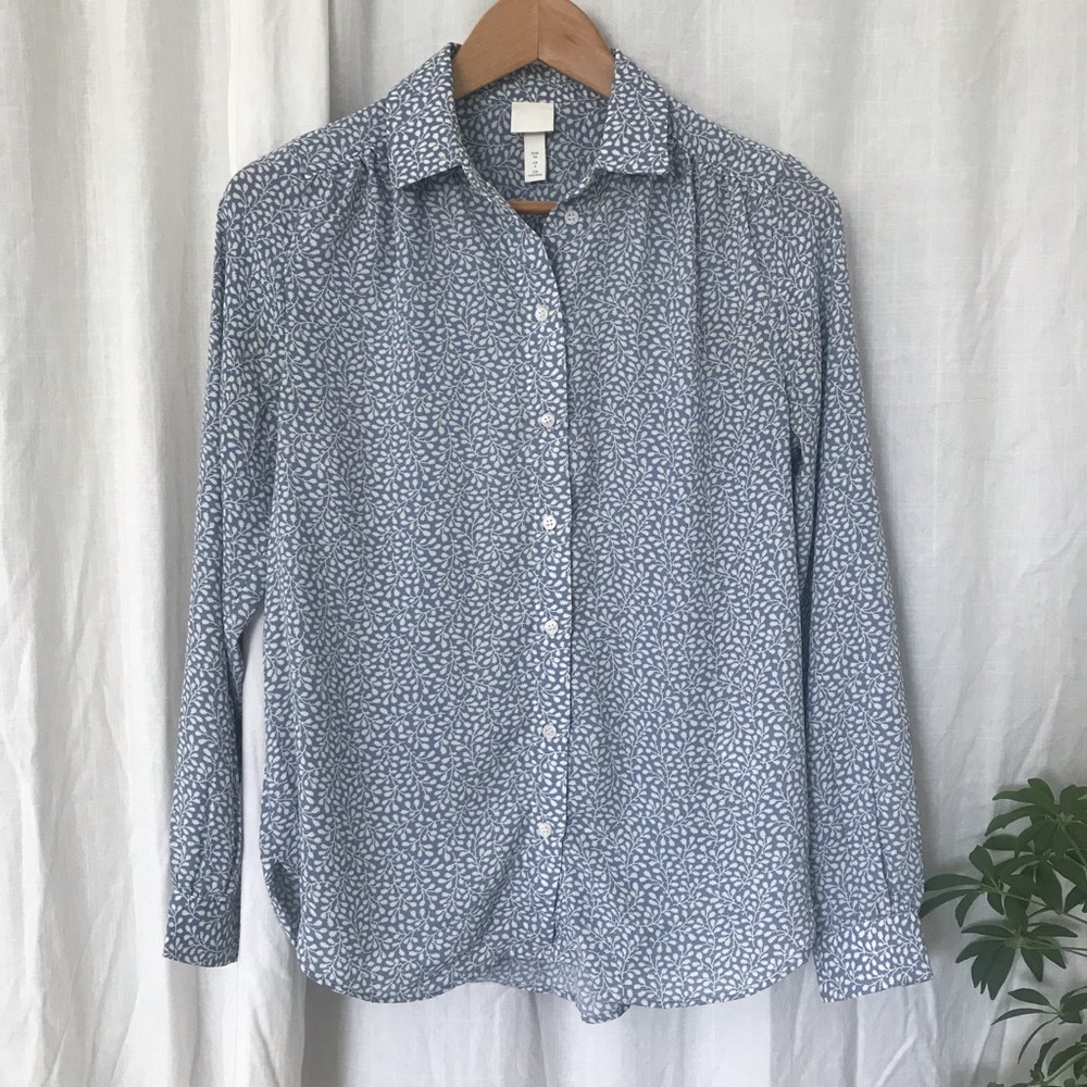 H&M Light Blue Floral Blouse